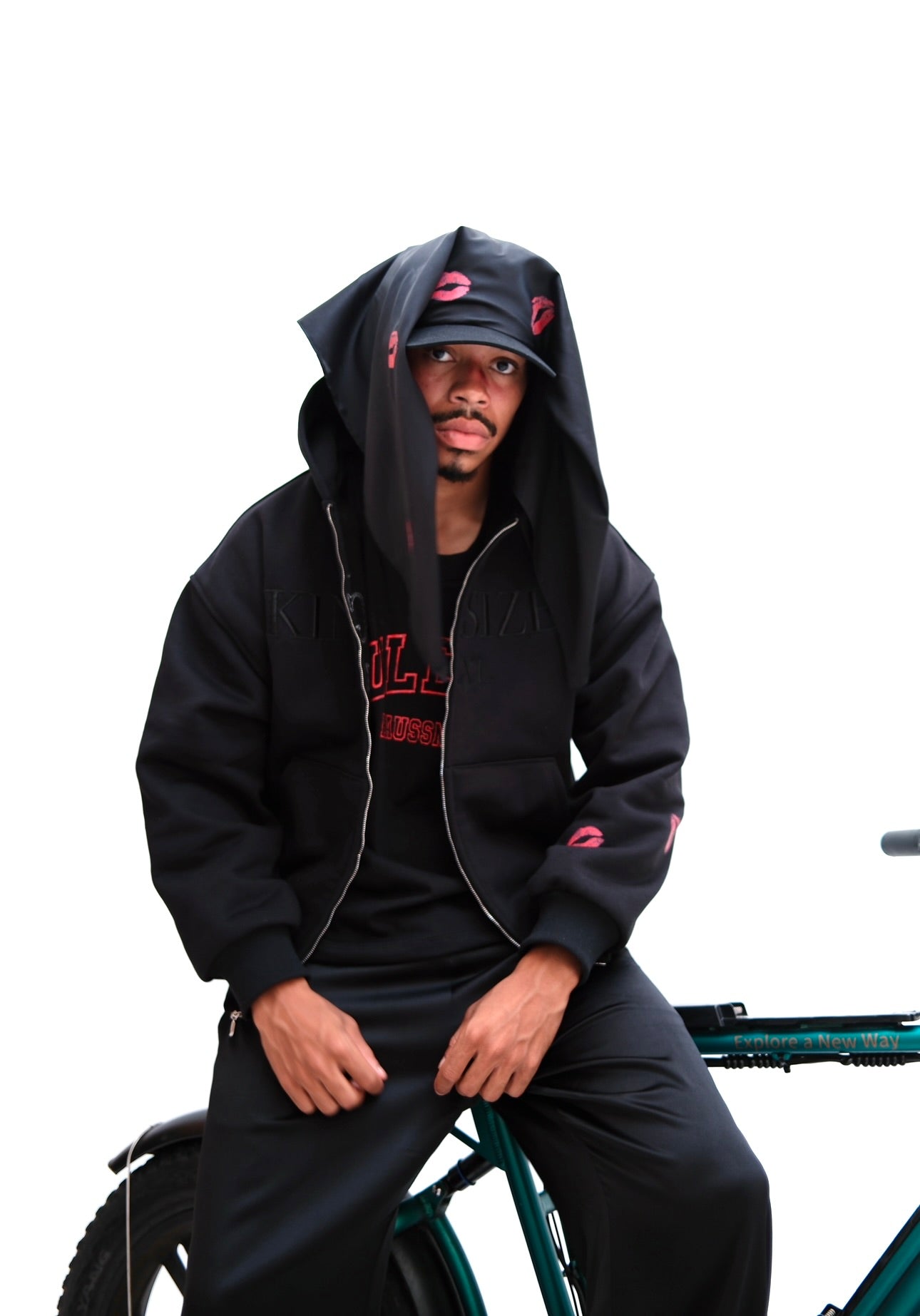 hoodie zippé kingsize noir