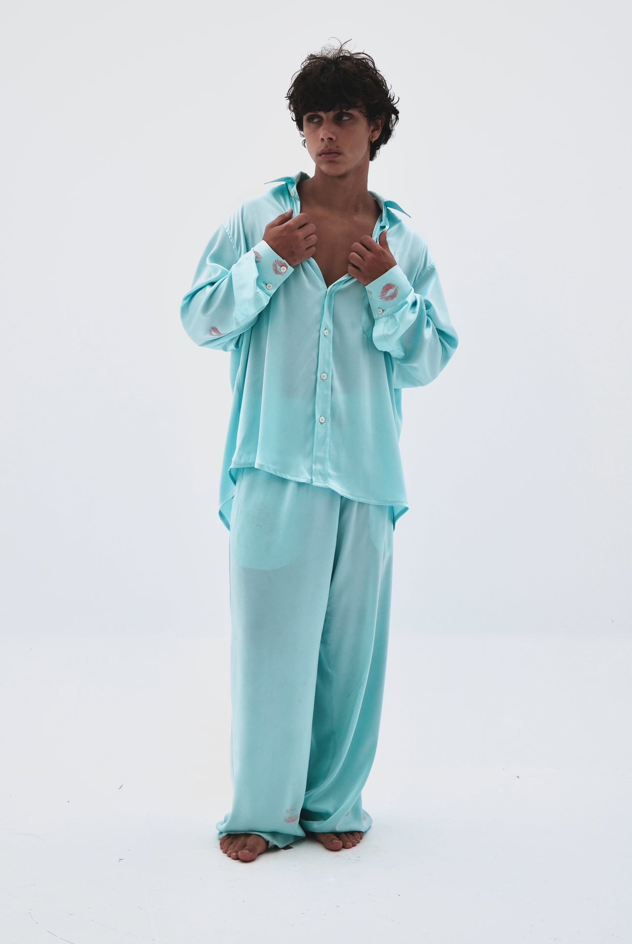 Turquoise Bisou trousers