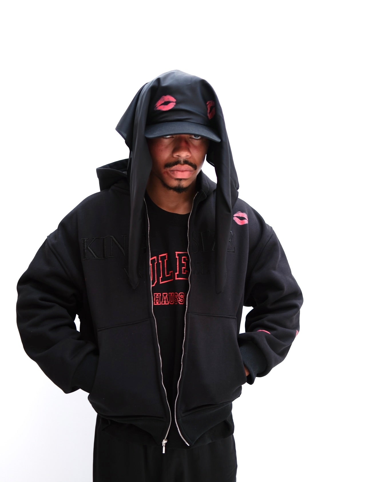 hoodie zippé kingsize noir