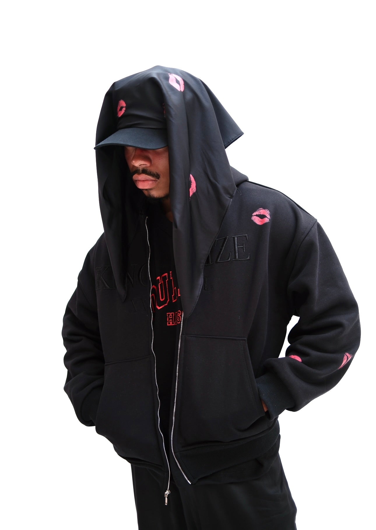 hoodie zippé kingsize noir