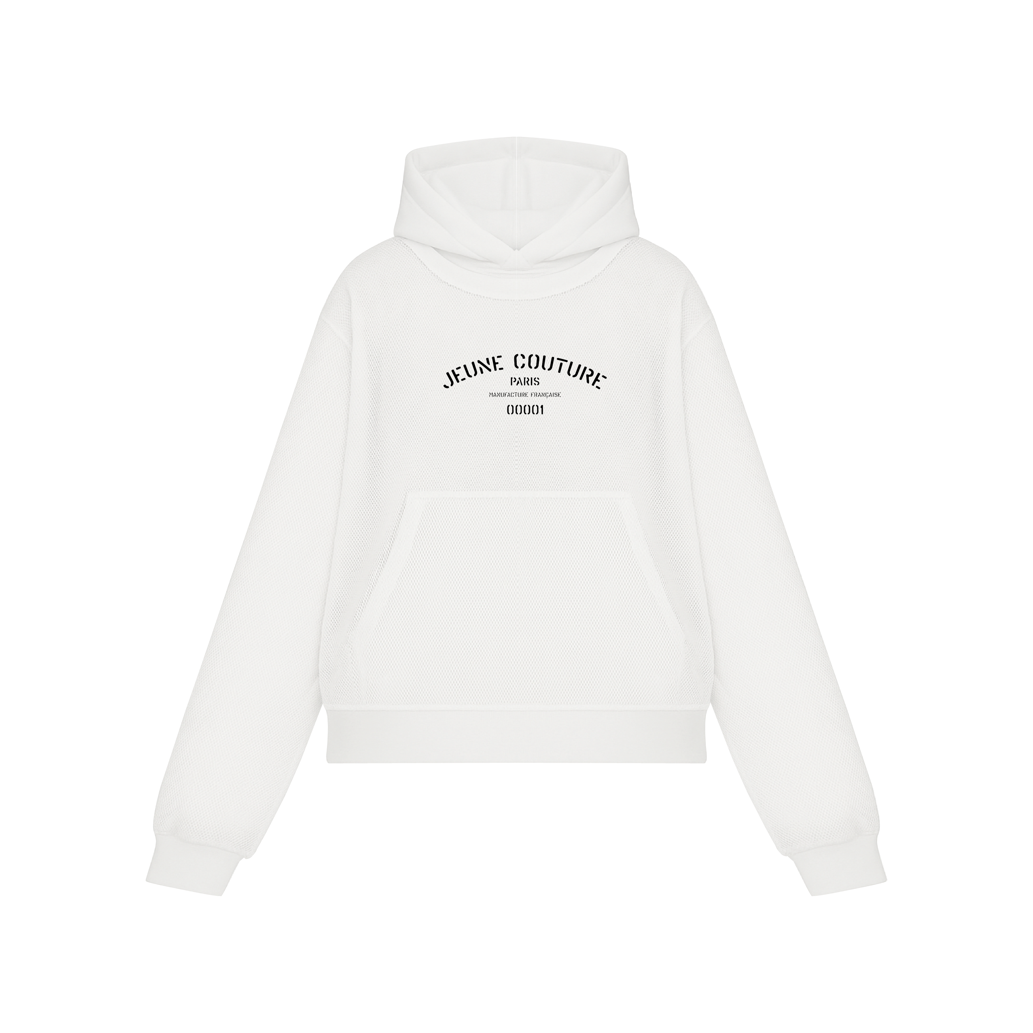 White hoodie with couture details