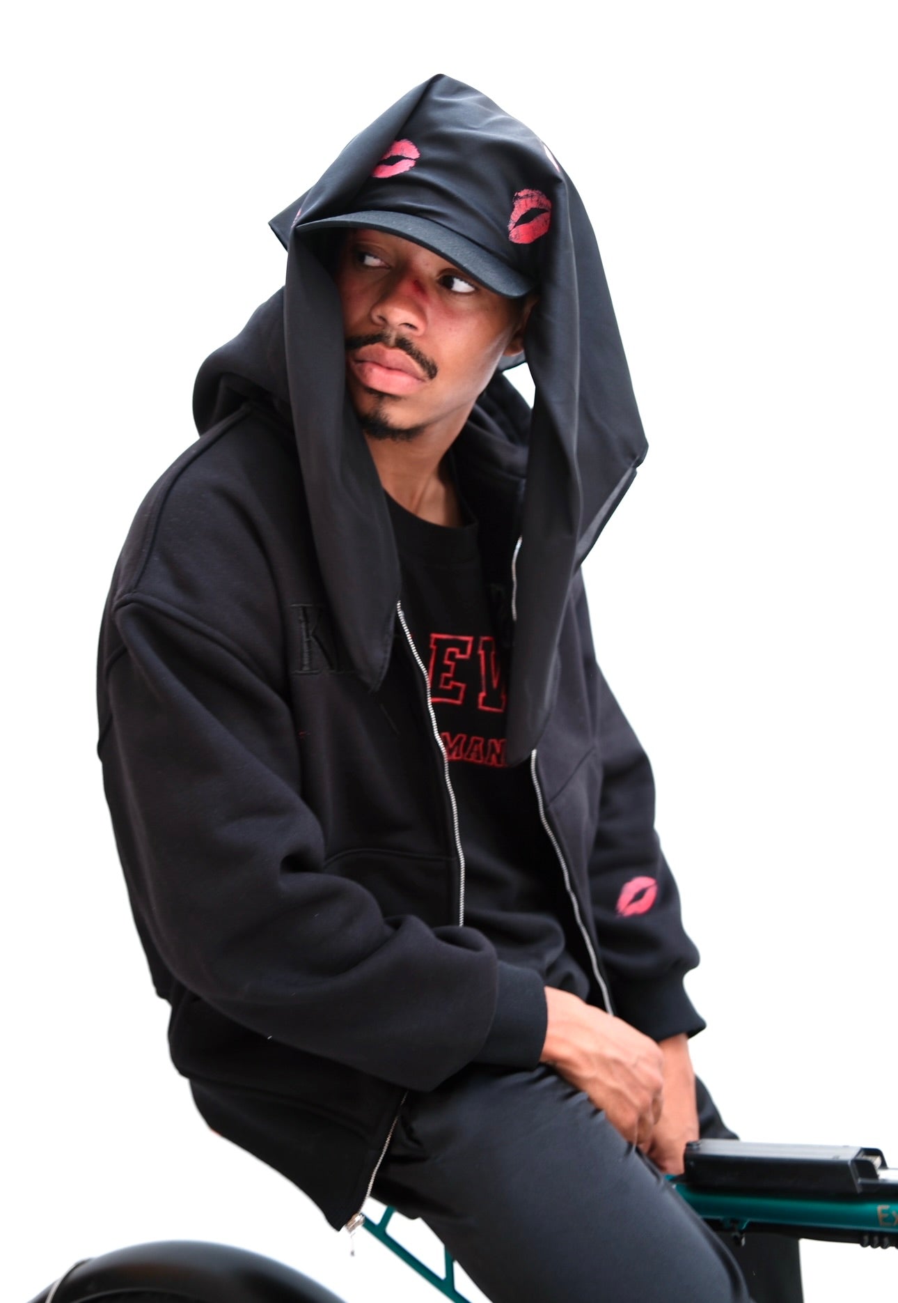 hoodie zippé kingsize noir