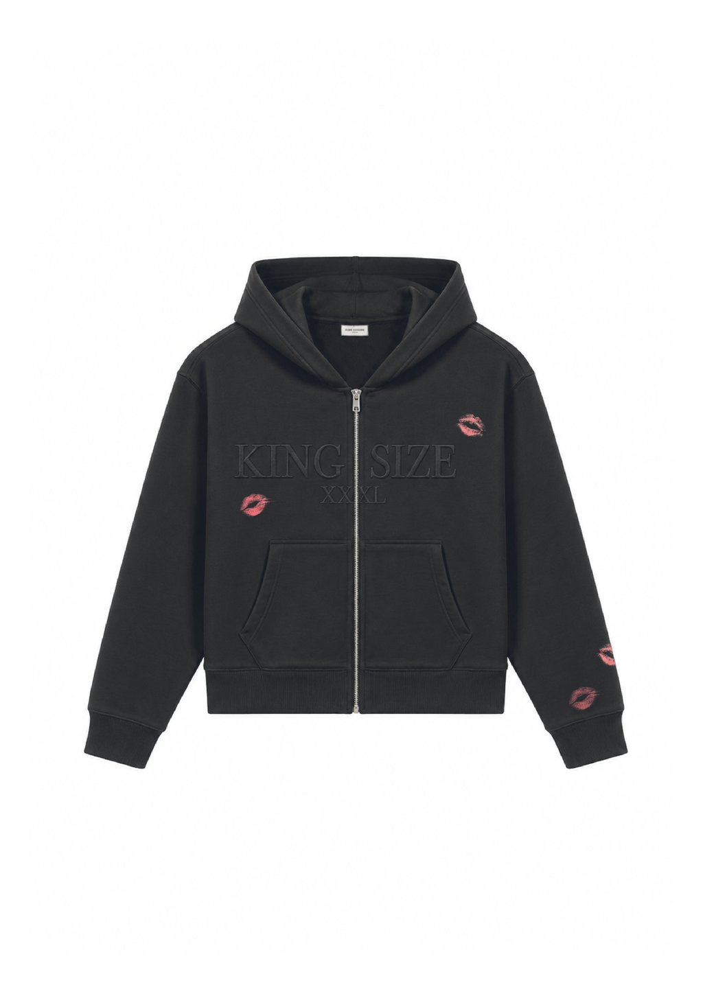Black king-size zip-up hoodie