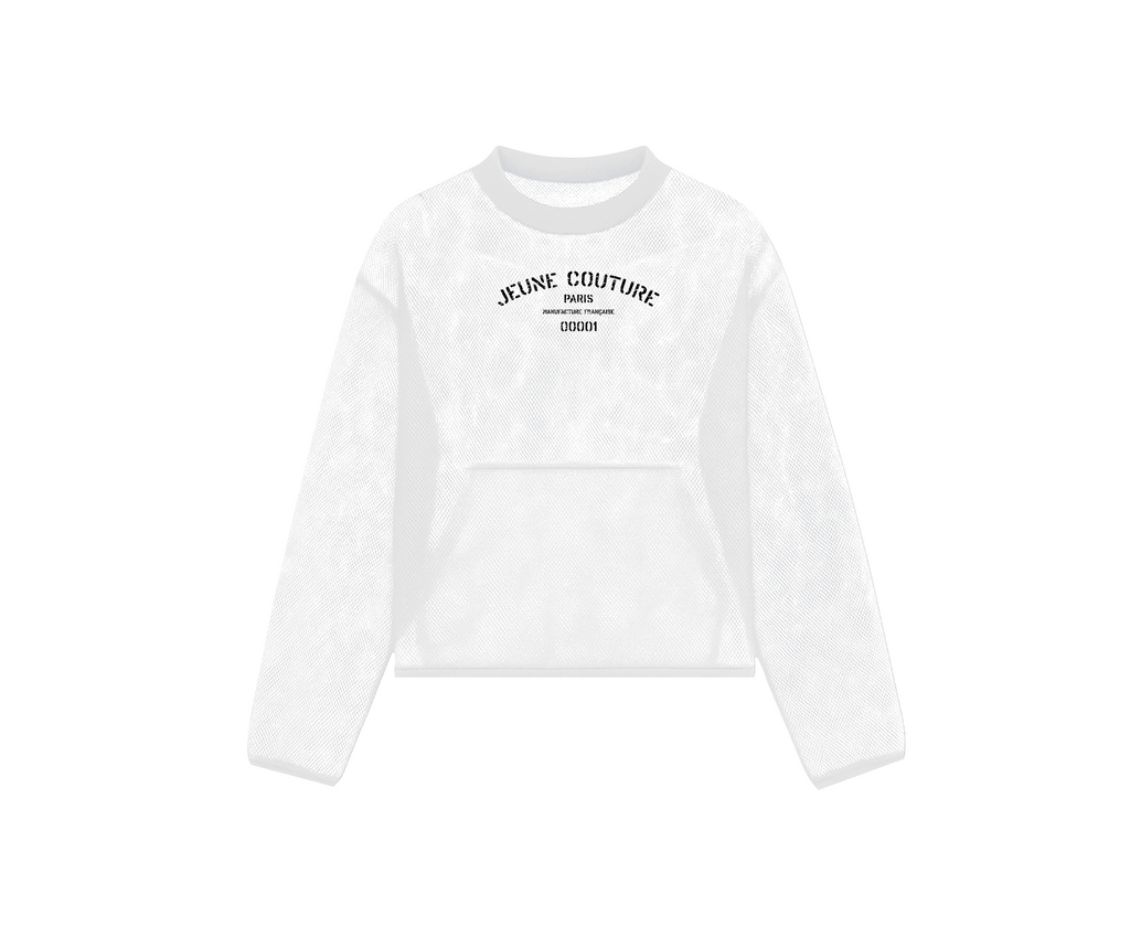 White hoodie with couture details