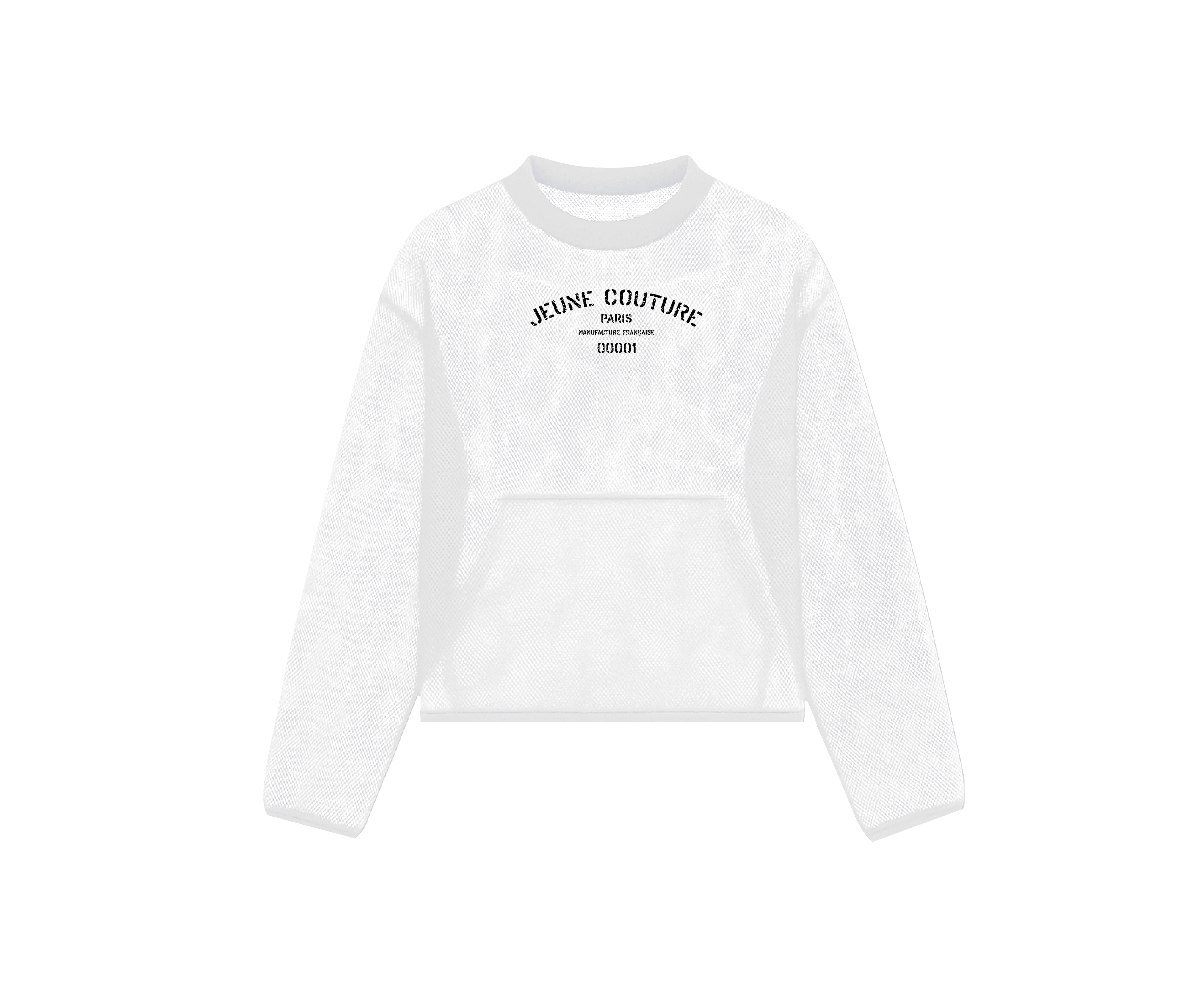 White hoodie with couture details