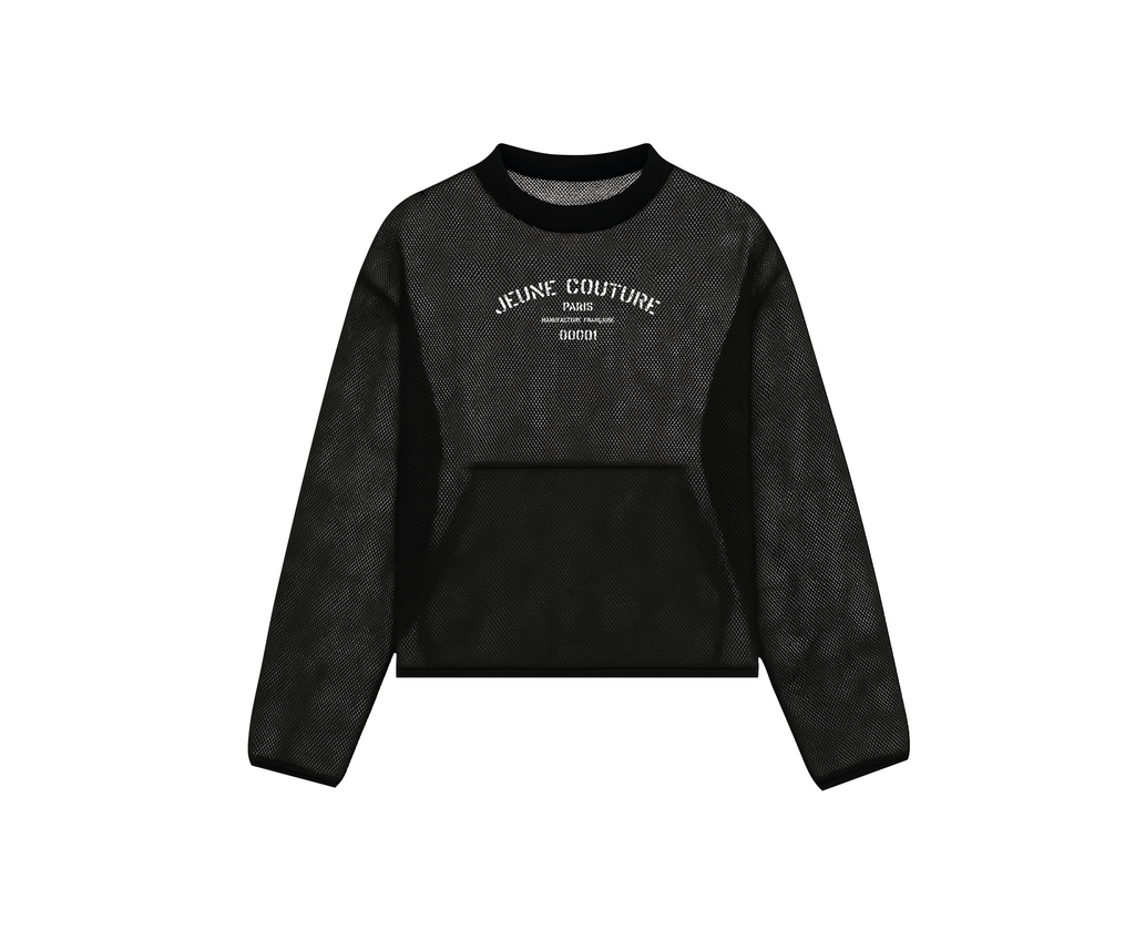 Black hoodie with couture details