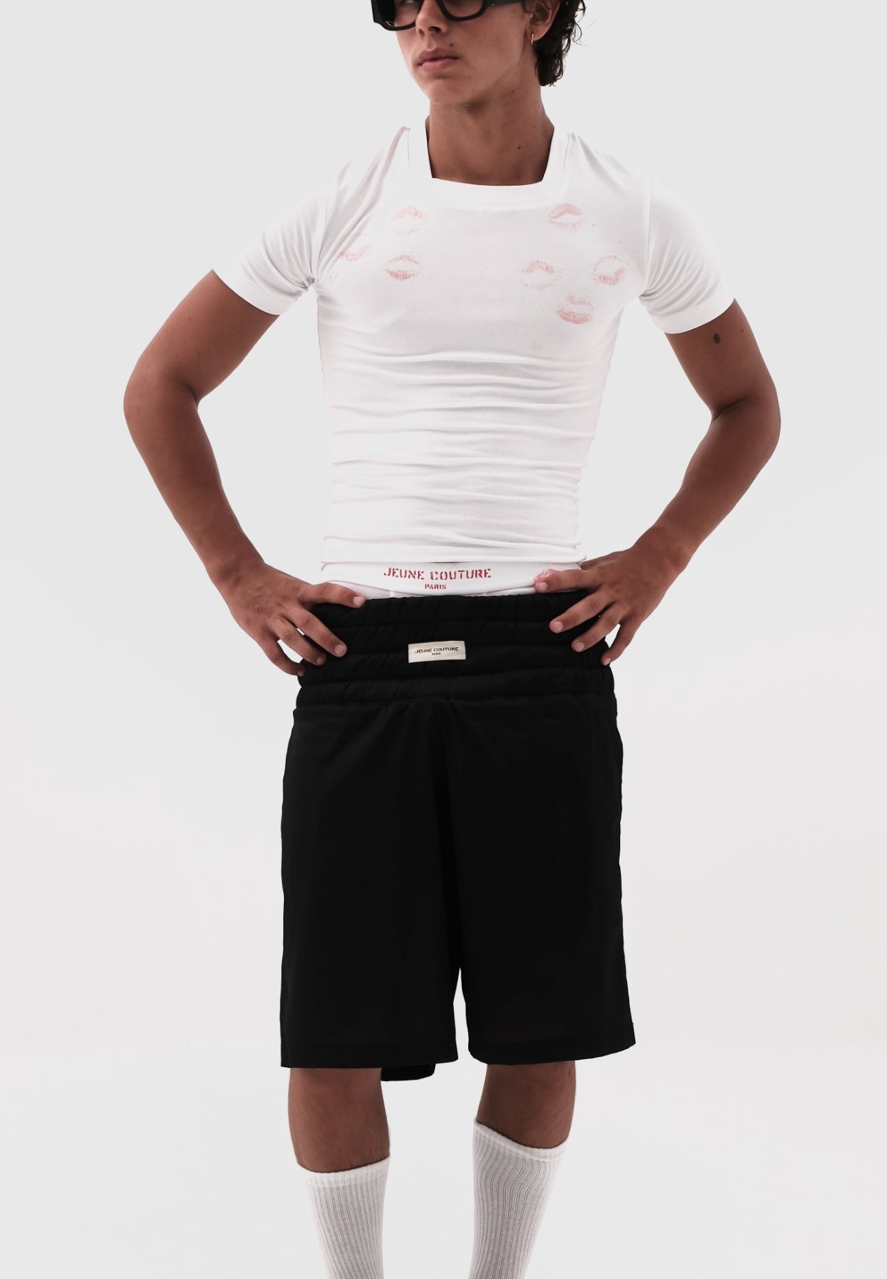 White kiss shorts