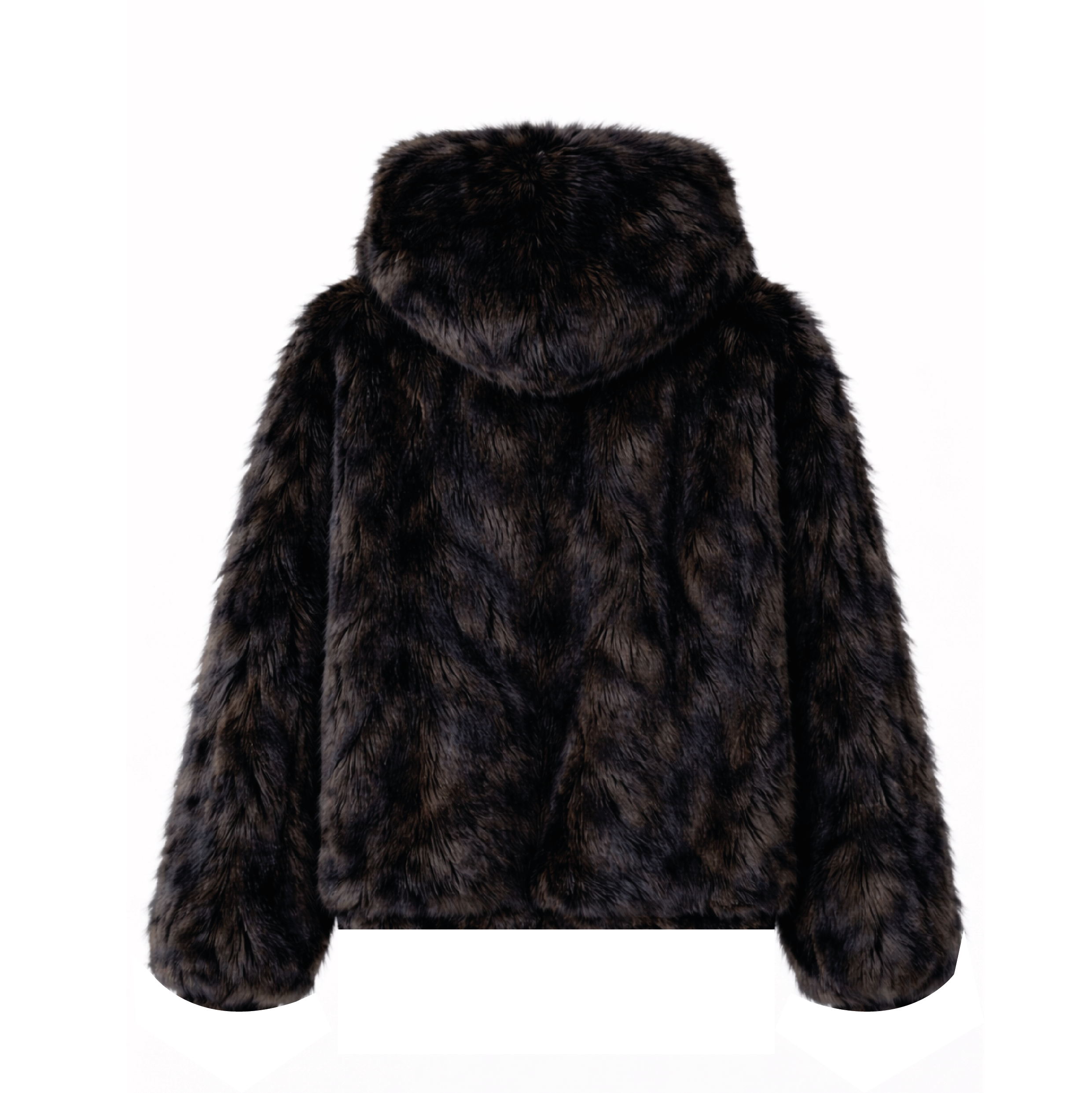 brown mink fur hoodie 