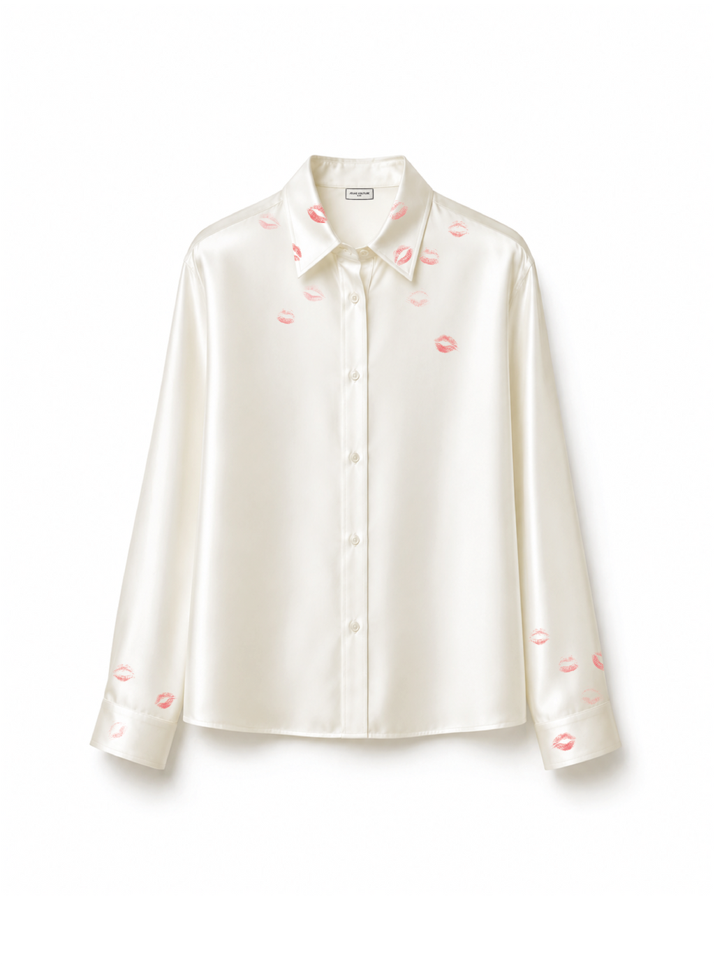 White shirt with a kiss print