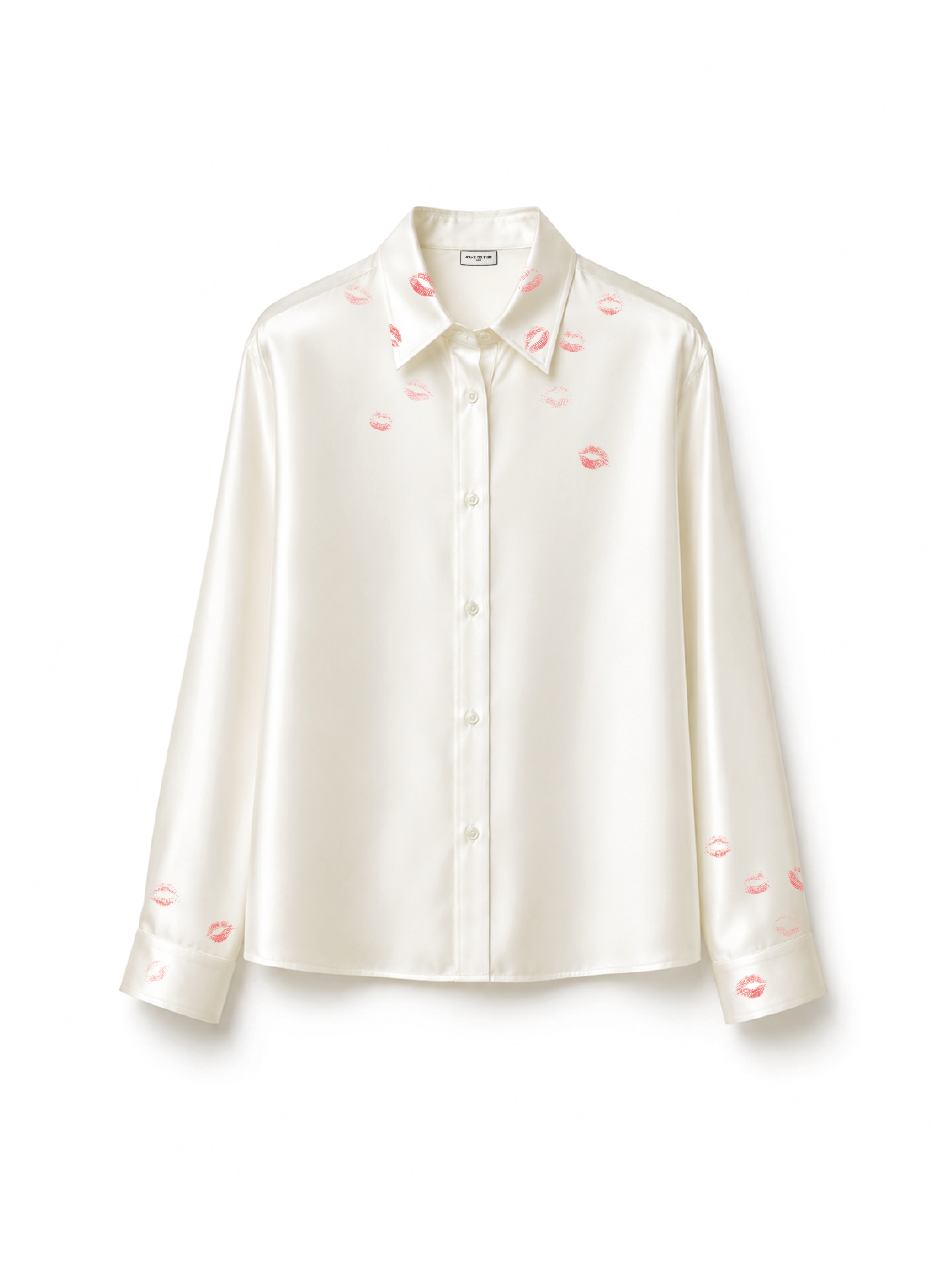 White shirt with a kiss print