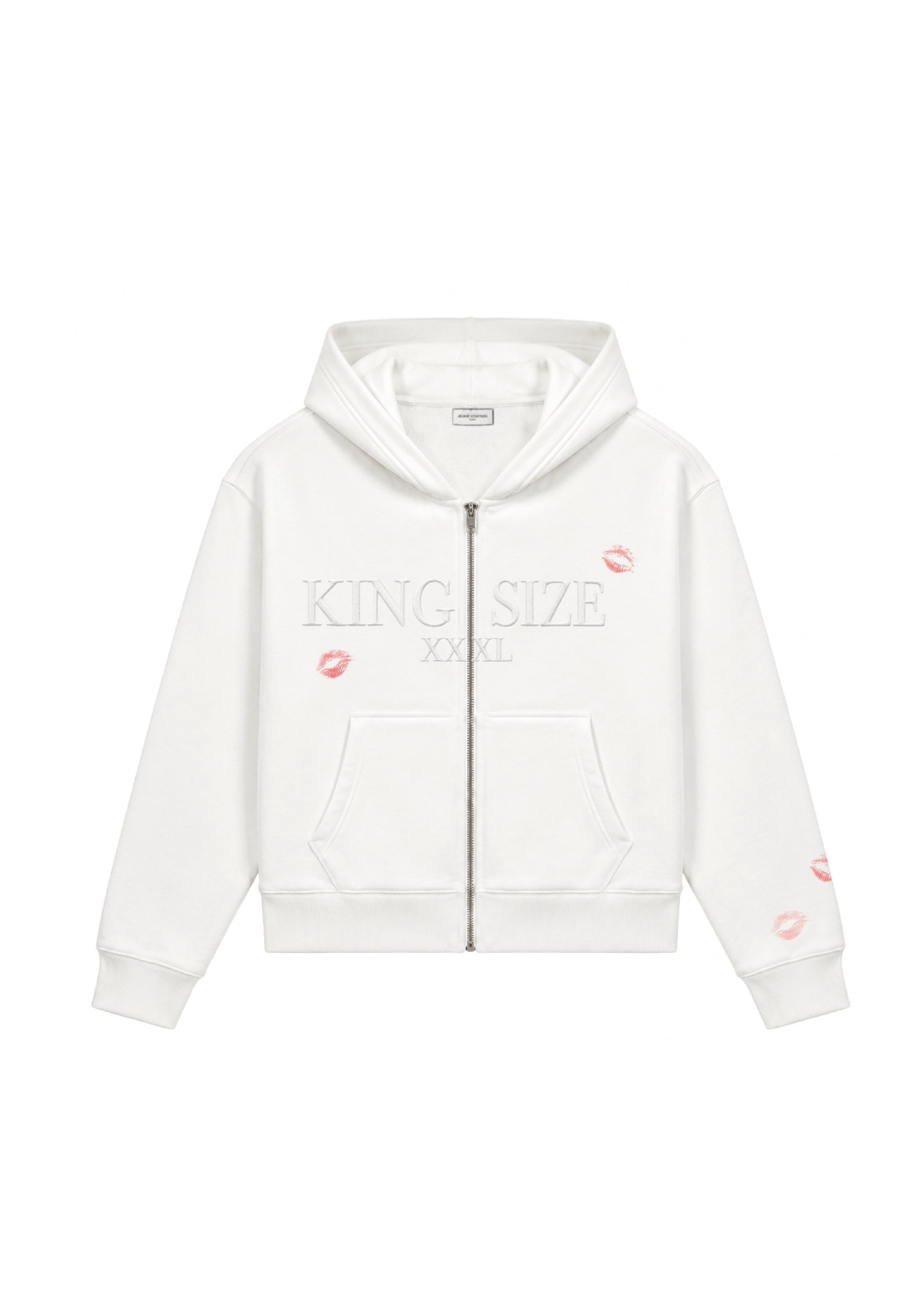White kingsize zip-up hoodie
